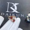 Custom Jewelry Marli Cleo Diamond Ring In Rose Gold Red Coral CLEO-R5