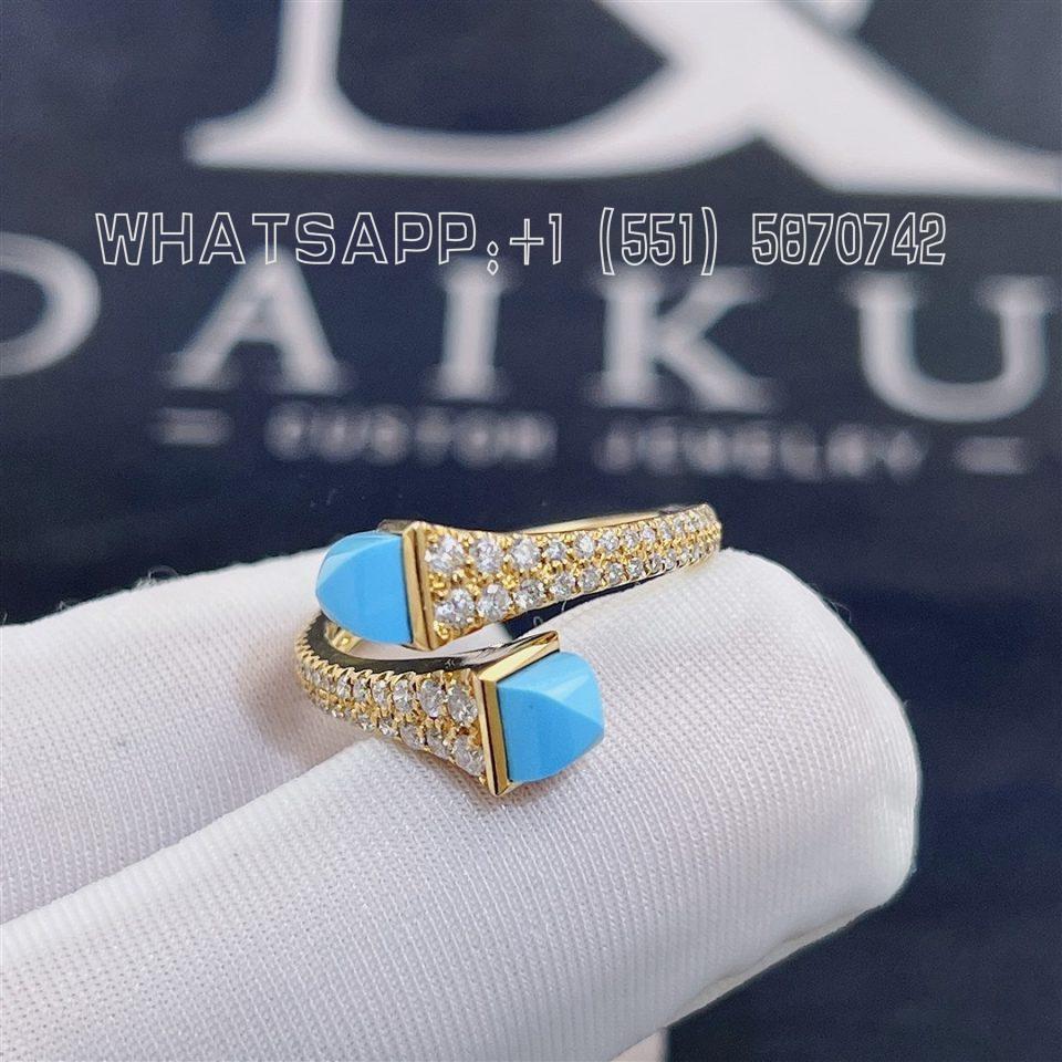 Custom Jewelry Marli Cleo Diamond Slim Ring In Yellow Gold Turquoise CLEO-R1