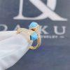 Custom Jewelry Marli Cleo Diamond Slim Ring In Yellow Gold Turquoise CLEO-R1