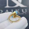 Custom Jewelry Marli Cleo Diamond Slim Ring In Yellow Gold Turquoise CLEO-R1