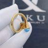 Custom Jewelry Marli Cleo Diamond Slim Ring In Yellow Gold Turquoise CLEO-R1