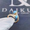 Custom Jewelry Marli Cleo Diamond Slim Ring In Yellow Gold Turquoise CLEO-R1