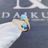 Custom Jewelry Marli Cleo Diamond Slim Ring In Yellow Gold Turquoise CLEO-R1