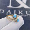 Custom Jewelry Marli Cleo Diamond Slim Ring In Yellow Gold Turquoise CLEO-R1