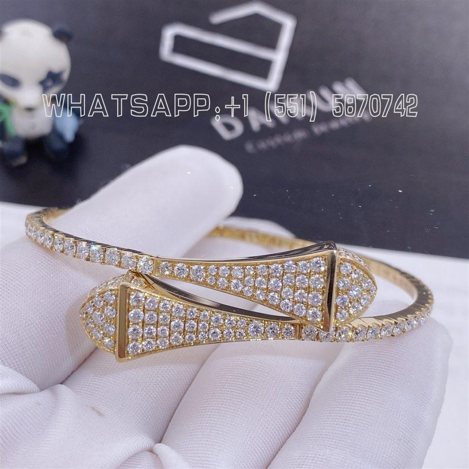 Custom Jewelry Marli Cleo Statement Slip-On Bracelet In Rose White Yellow Gold CLEO-B7