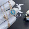 Custom Jewelry Messika Rose Gold Diamond Necklace Turquoise Lucky Move Pm Necklace 11649-PG