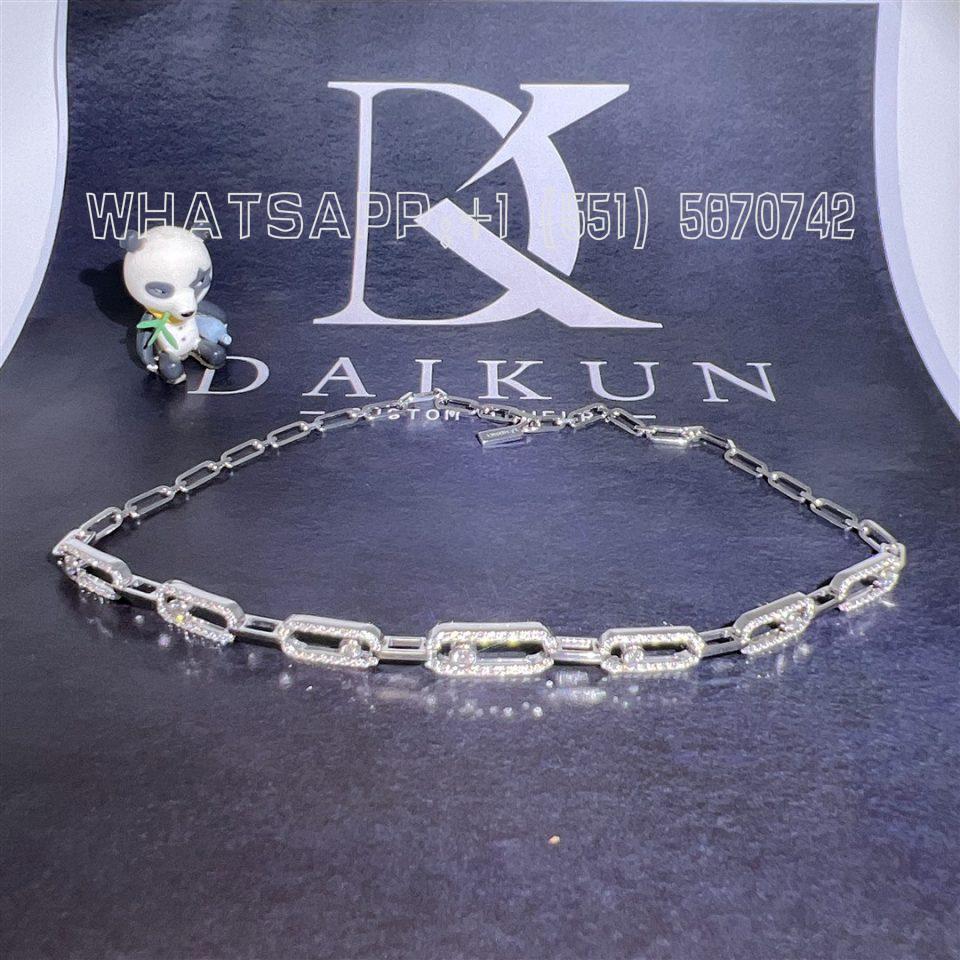 Custom Jewelry Messika White Gold Diamond Necklace Move Uno Multi Choker 12010-WG