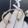 Custom Jewelry Piaget Possession Open Bangle Bracelet in 18k Rose Gold And Malachite