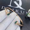 Custom Jewelry Piaget Possession Open Bangle Bracelet in 18k Rose Gold And Malachite