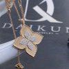 Custom Jewelry Roberto Coin Princess Flower Pendant 18K Rose Gold with Diamonds Large Version