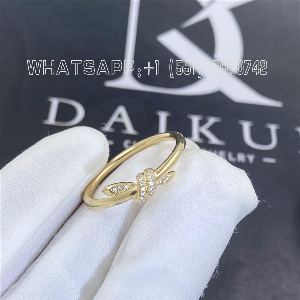 Custom Jewelry Tiffany Knot in Yellow Gold with Diamonds Ring 69346855