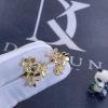 Custom Jewelry Van Cleef & Arpels Frivole Earrings 3 Flowers Mini Model Yellow Gold Diamond VCARP2DV00