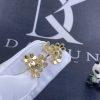 Custom Jewelry Van Cleef & Arpels Frivole Earrings 3 Flowers Mini Model Yellow Gold Diamond VCARP2DV00