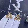 Custom Jewelry Van Cleef & Arpels Frivole Earrings 3 Flowers Mini Model Yellow Gold Diamond VCARP2DV00