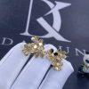 Custom Jewelry Van Cleef & Arpels Frivole Earrings 3 Flowers Mini Model Yellow Gold Diamond VCARP2DV00