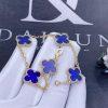 Custom Jewelry Van Cleef & Arpels Vintage Alhambra Bracelet 5 Motifs Yellow Gold Lapis Lazuli