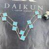 Custom Jewelry Van Cleef & Arpels Vintage Alhambra Necklace 10 Motifs White Gold Turquoise – VCARB84900
