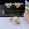 Custom Jewelry Van Cleef & Arpels Frivole Earrings 3 Flowers Mini Model Yellow Gold Diamond VCARP2DV00