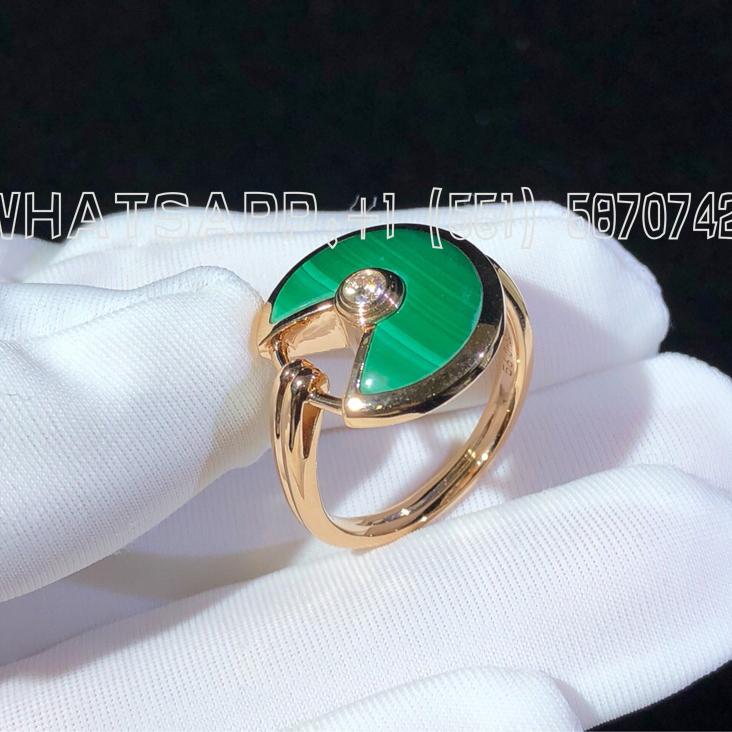 Custom Jewelry Cartier Amulette De Cartier 17mm Malachite Ring Small Model B4217600