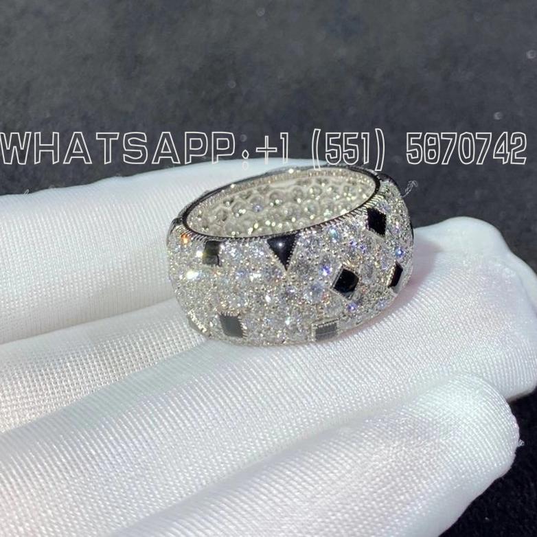 Custom Jewelry Cartier Black Onyx Diamond Gold Eternity Band Ring