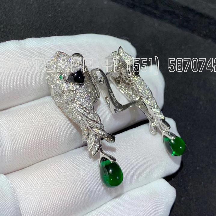 Custom Jewelry Cartier Les Oiseaux Libérés Earrings White Gold Diamonds H8000125