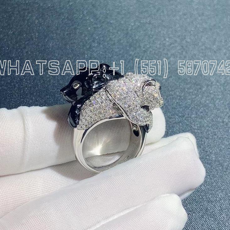 Custom Jewelry Cartier PanthÈre De Cartier Jaguar Ring White Gold, Emeralds, Onyx, Diamonds H4380800