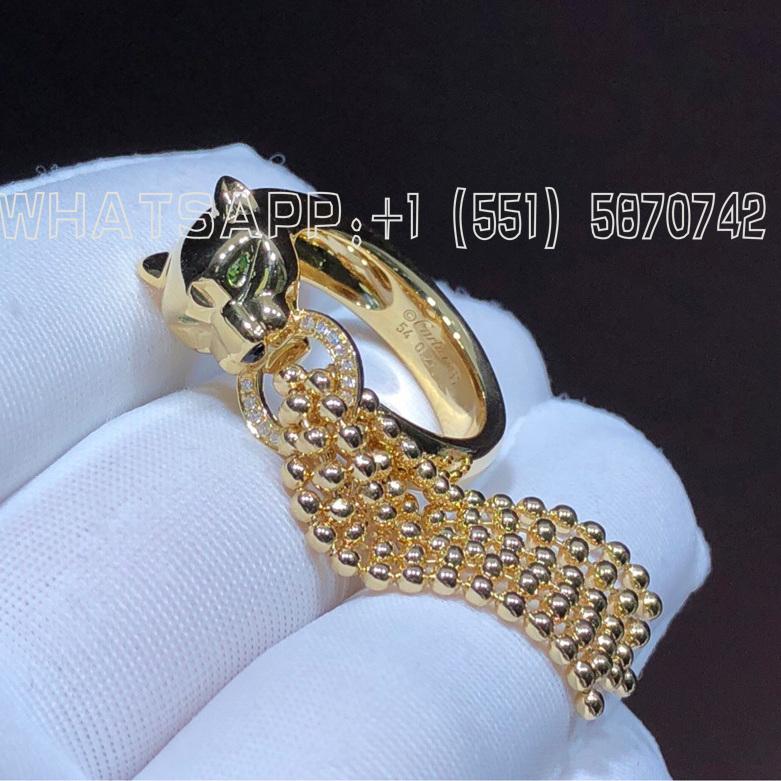Custom Jewelry Cartier Panthère De Cartier Ring Yellow Gold, Tsavorite, Onyx, Diamonds N4744000