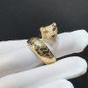Custom Jewelry Cartier Panthère De Cartier Yellow Gold Pave Diamond, Emerald & Onyx Bypass Ring N4224200