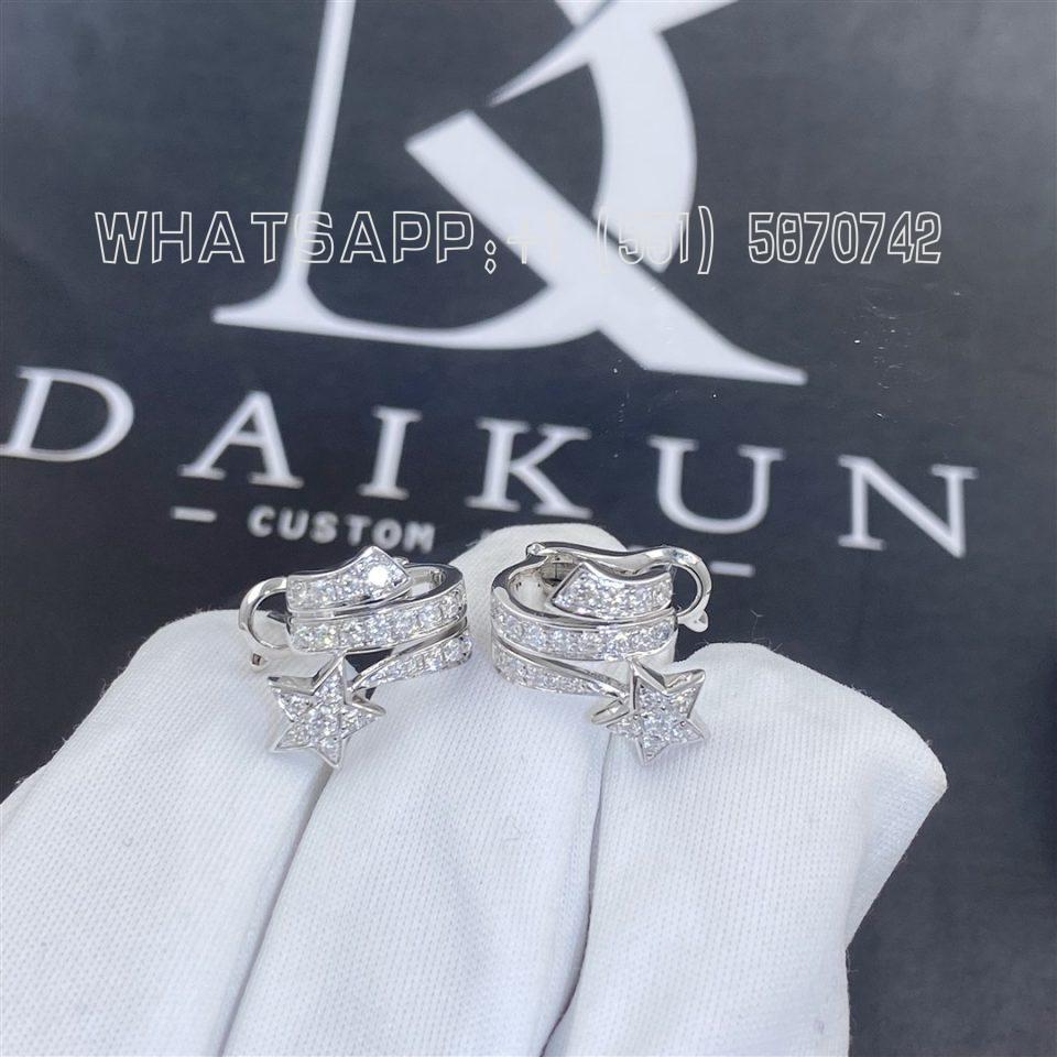 Custom Jewelry Chanel Comète Étoile Filante Earrings White Gold, Diamonds J10814