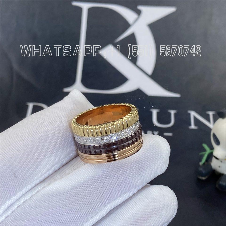 Custom Jewelry Boucheron Quatre Classique Large In18k Yellow, White, Pink Gold and Brown PVD Ring JRG00623