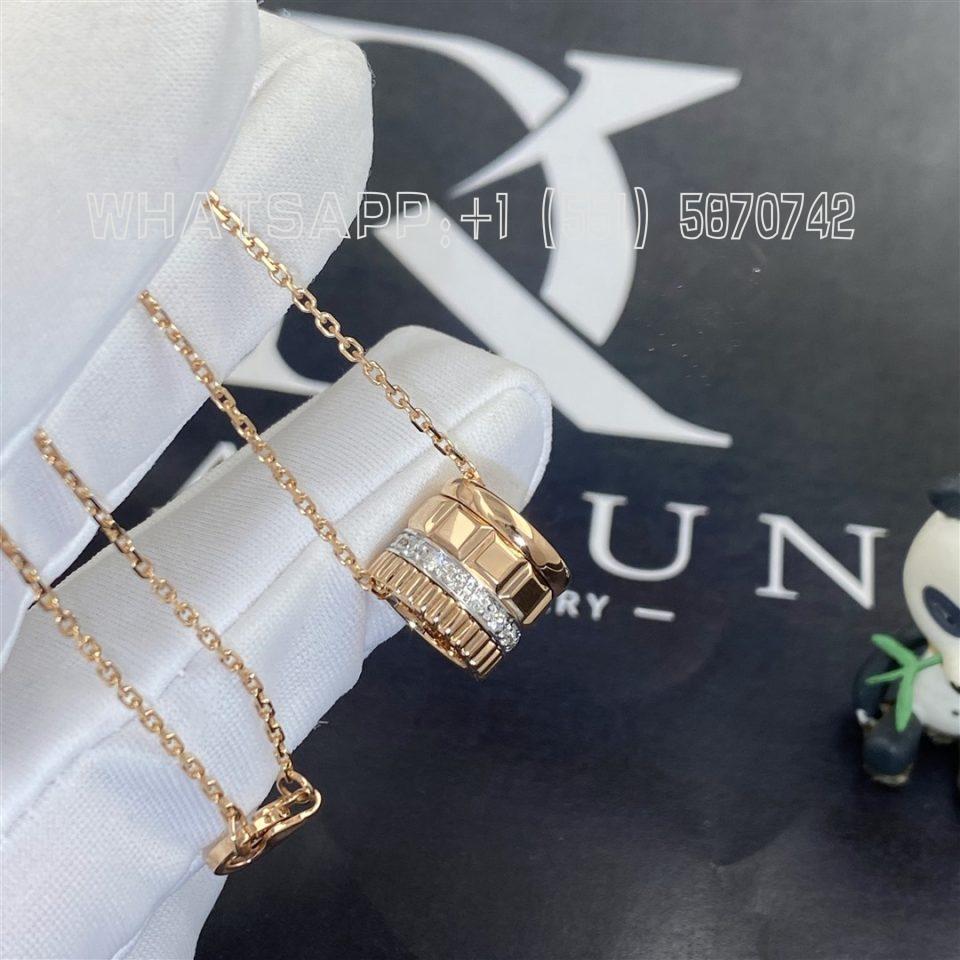 Custom Jewelry Boucheron Quatre Radiant 18K Rose Gold Diamond Pendant