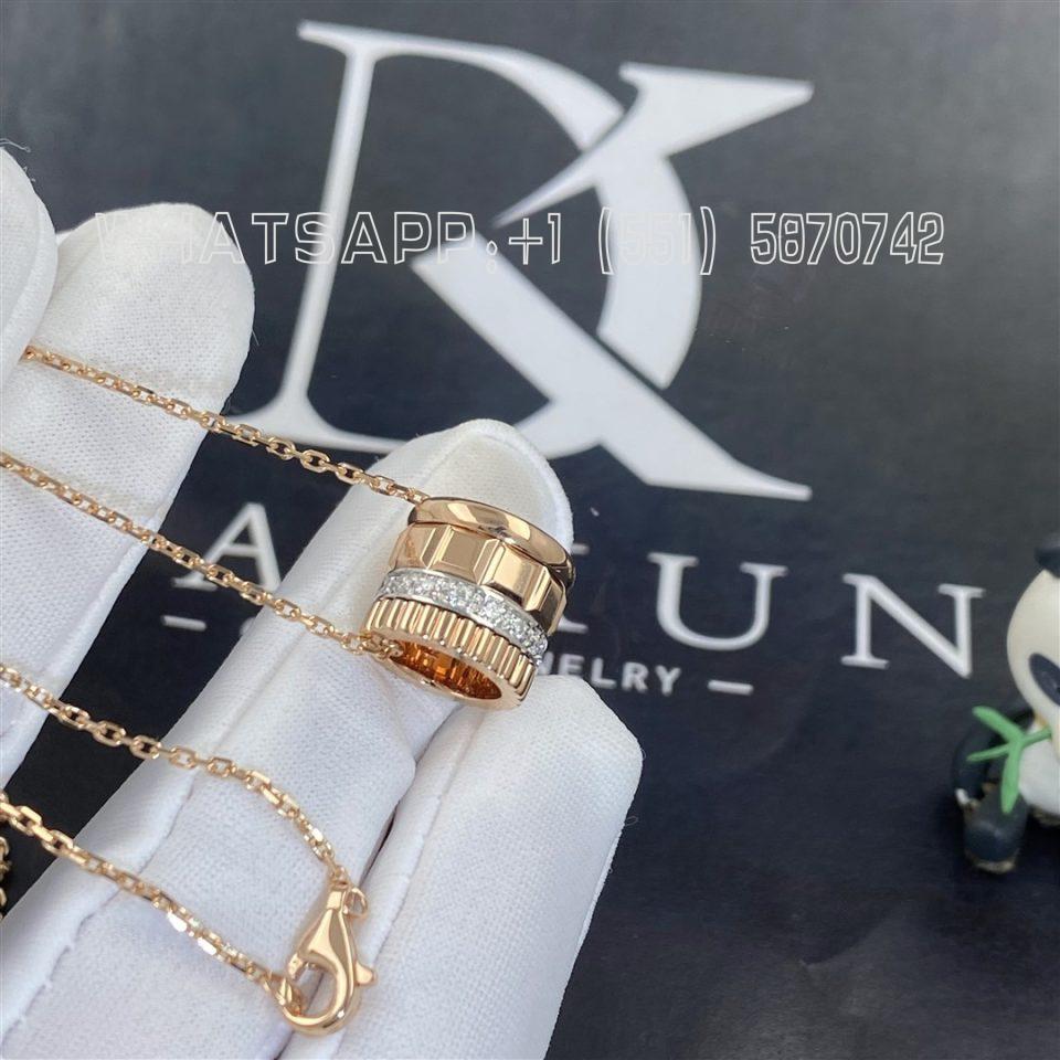 Custom Jewelry Boucheron Quatre Radiant 18K Rose Gold Diamond Pendant