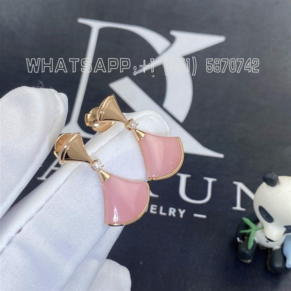 Custom Jewelry Bulgari Divas’ Dream 18K Rose Gold Earring Set with Pink Opal Inserts 357862