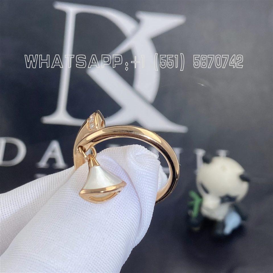 Custom Jewelry Bulgari Diva's Dream Ring in Pink Gold, Diamonds and Mother-of-pearl