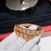 Custom Jewelry Bulgari Serpenti Viper One-coil Bracelet in 18k Rose Gold Set with Full Pavé Diamonds