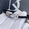 Custom Jewelry Fred Force 10 Bracelet 18k White Gold and Black and White Diamonds Large Model 0B0160-6B0275