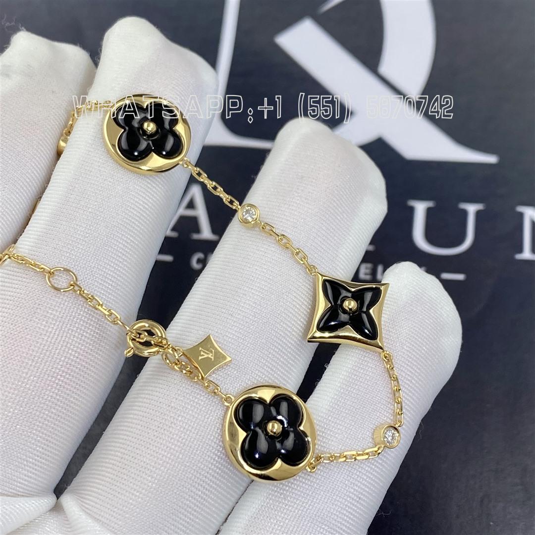 Colour Blossom BB Multi-Motif Bracelet, Yellow Gold, Onyx And Diamonds -  Luxury Bracelets - Categories, Jewelry Q05024