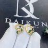 Custom Jewelry Marli Cleo Diamond Huggie Earrings In Yellow Gold And Green Agate CLEO-E20