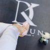 Custom Jewelry Marli Cleo Diamond Midi Ring In Rose Gold And Pink Agate CLEO-R47