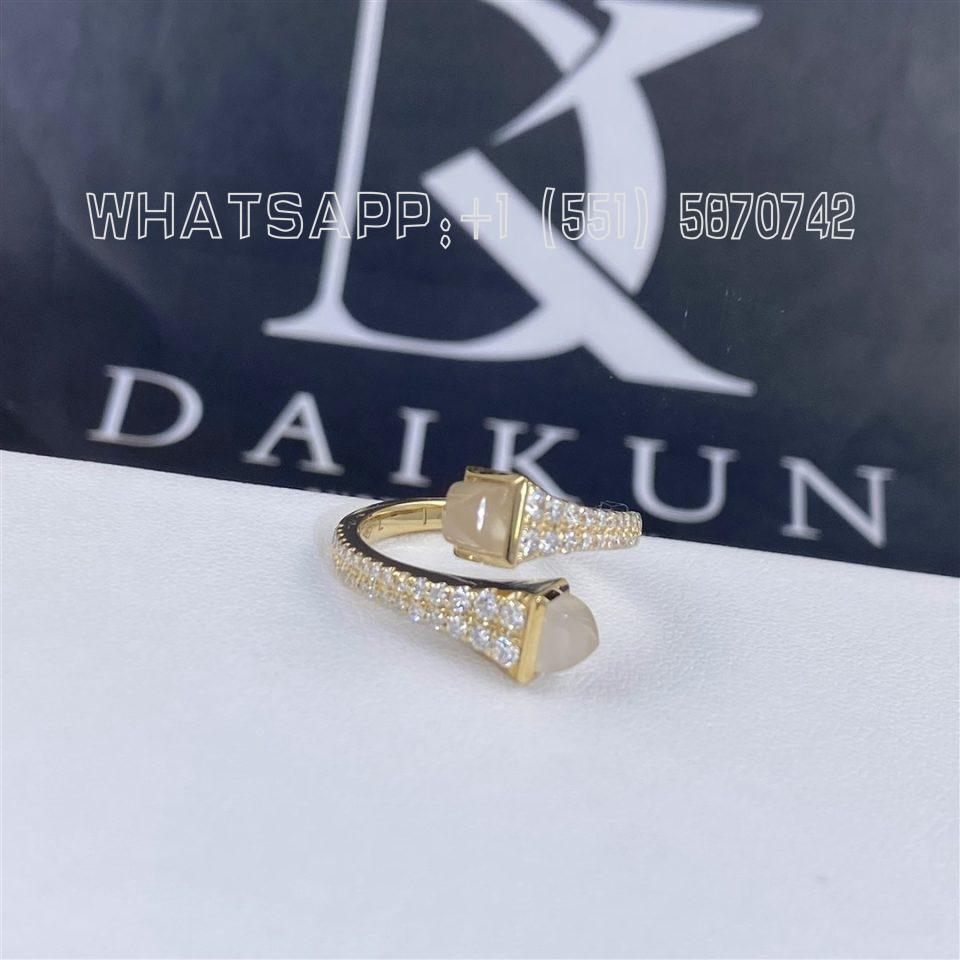 Custom Jewelry Marli Cleo Diamond Slim Ring In Yellow Gold and Chalcedony CLEO-R1