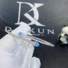 Custom Jewelry Marli Cleo Diamond Slim Slip-On Bracelet In White Gold And Turquoise CLEO-B1
