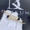 Custom Jewelry Marli Cleo Diamond Slip-On Bracelet In Yellow Gold And Black Onyx CLEO-B3