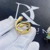 Custom Jewelry Marli Cleo Diamond Twist Ring In Yellow Gold White Agate CLEO-R15