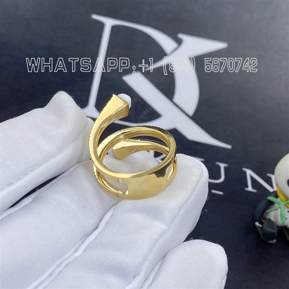 Custom Jewelry Marli Cleo Diamond Twist Ring In Yellow Gold White Agate CLEO-R15