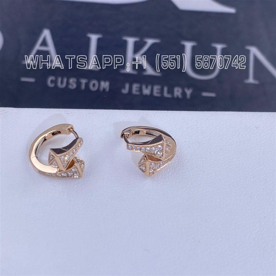 Custom Jewelry Marli Cleo Full Diamond Huggie Earrings in Rose Gold CLEO - E21