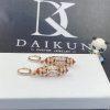 Custom Jewelry Cartier Art-Deco Inspired Earrings in 18K Rose Gold and Diamonds H8000468