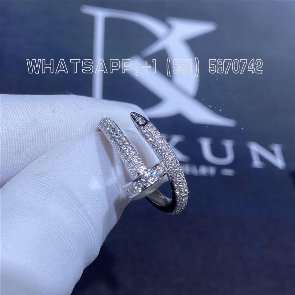 Custom Jewelry Cartier Juste un Clou Ring in 18K White Gold and Diamonds N4748700