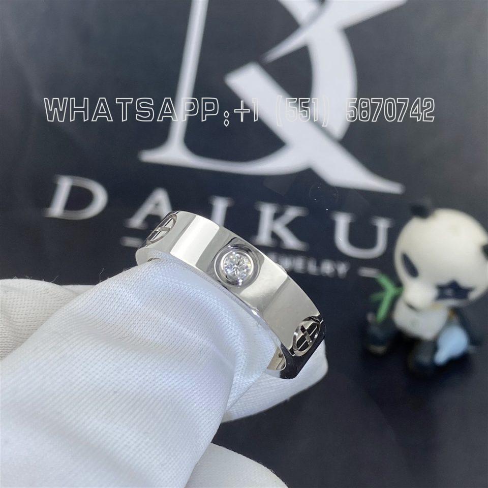 Custom Jewelry Cartier Love Ring 3 Diamonds and 18K White Gold B4032500 - 5.5 mm