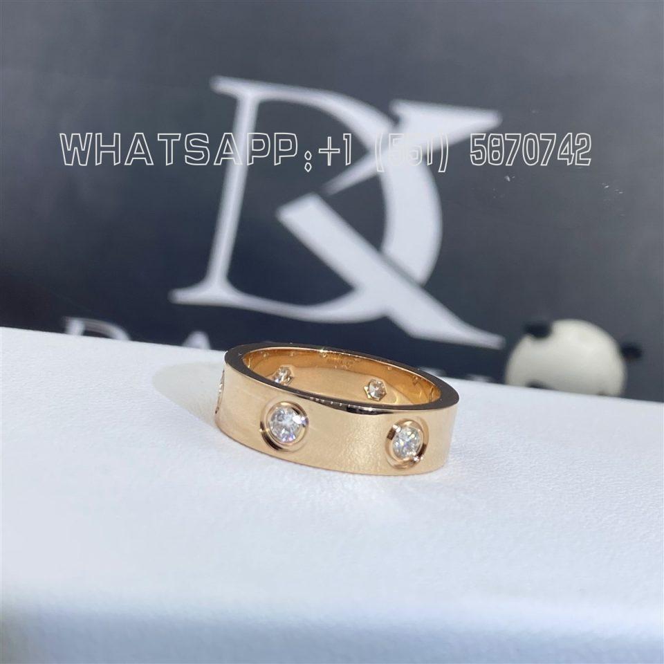 Custom Jewelry Cartier Love Ring in 18K Rose Gold and 6 Diamonds B4097500 - 5.5 mm