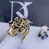 Custom Jewelry Cartier Panthère De Cartier in 18K Yellow Gold,black Lacquer and Peridots and Onyx Rings N4193100